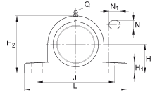 直立式軸承座單元 PASE35-TV-FA125.5, 塑料軸承座，帶偏心鎖圈的外球面球軸承，帶 Corrotect? 涂層，P型密封
