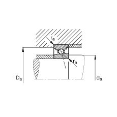 主軸軸承 HS7003-E-T-P4S, 調(diào)節(jié)，成對(duì)或單元安裝，接觸角 α = 25°，限制公差