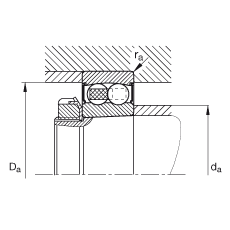 自調(diào)心球軸承 2213-K-2RS-TVH-C3, 根據(jù) DIN 630 標(biāo)準(zhǔn)的主要尺寸, 錐孔，錐度 1:12，兩側(cè)唇密封