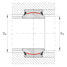 關(guān)節(jié)軸承 GE25-UK-2RS, 根據(jù) DIN ISO 12 240-1 標準, 免維護，兩側(cè)唇密封